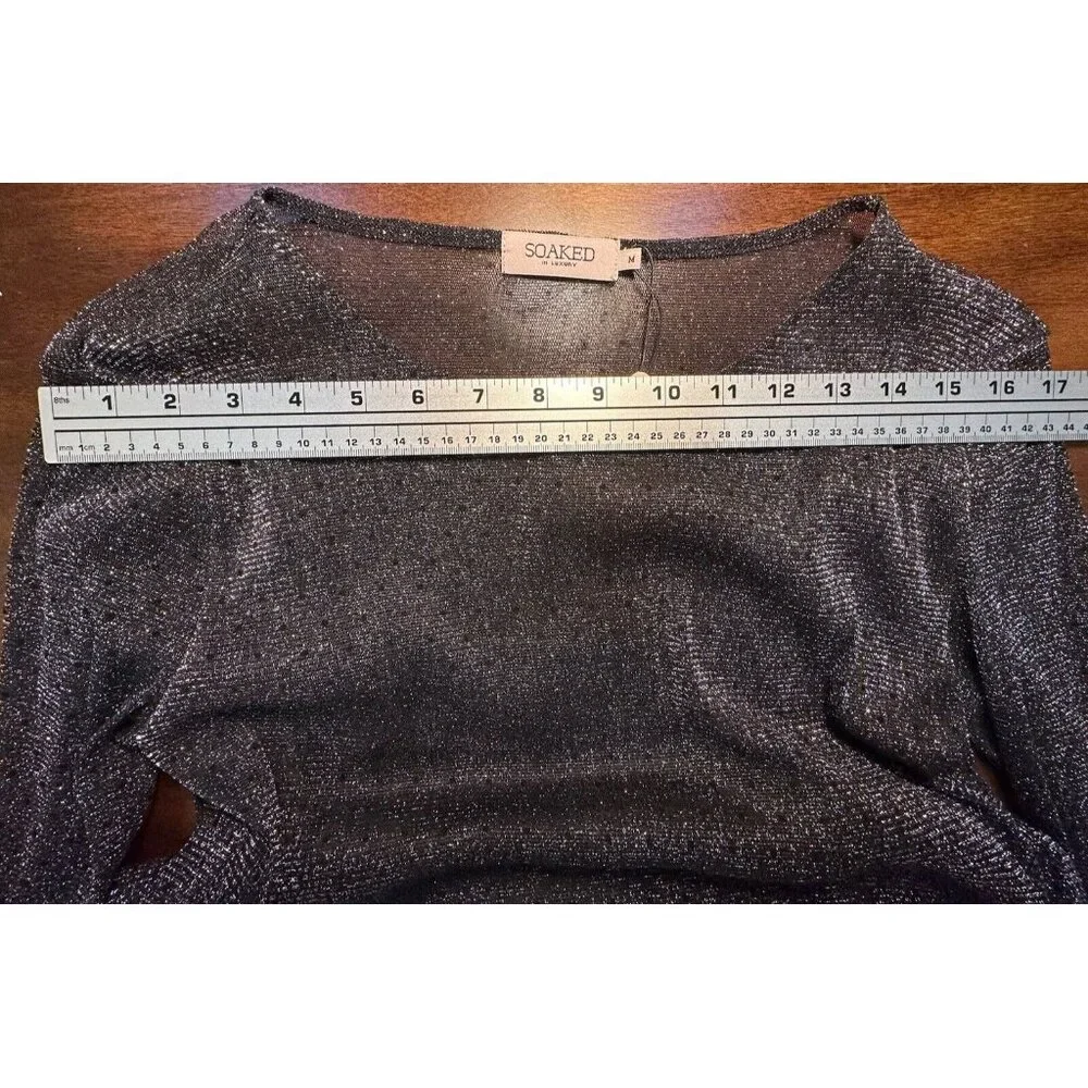 Soaked in luxury Sz.M Metallic Silver Black NWT Suitable For All Holiday Events - Picture 15 of 16